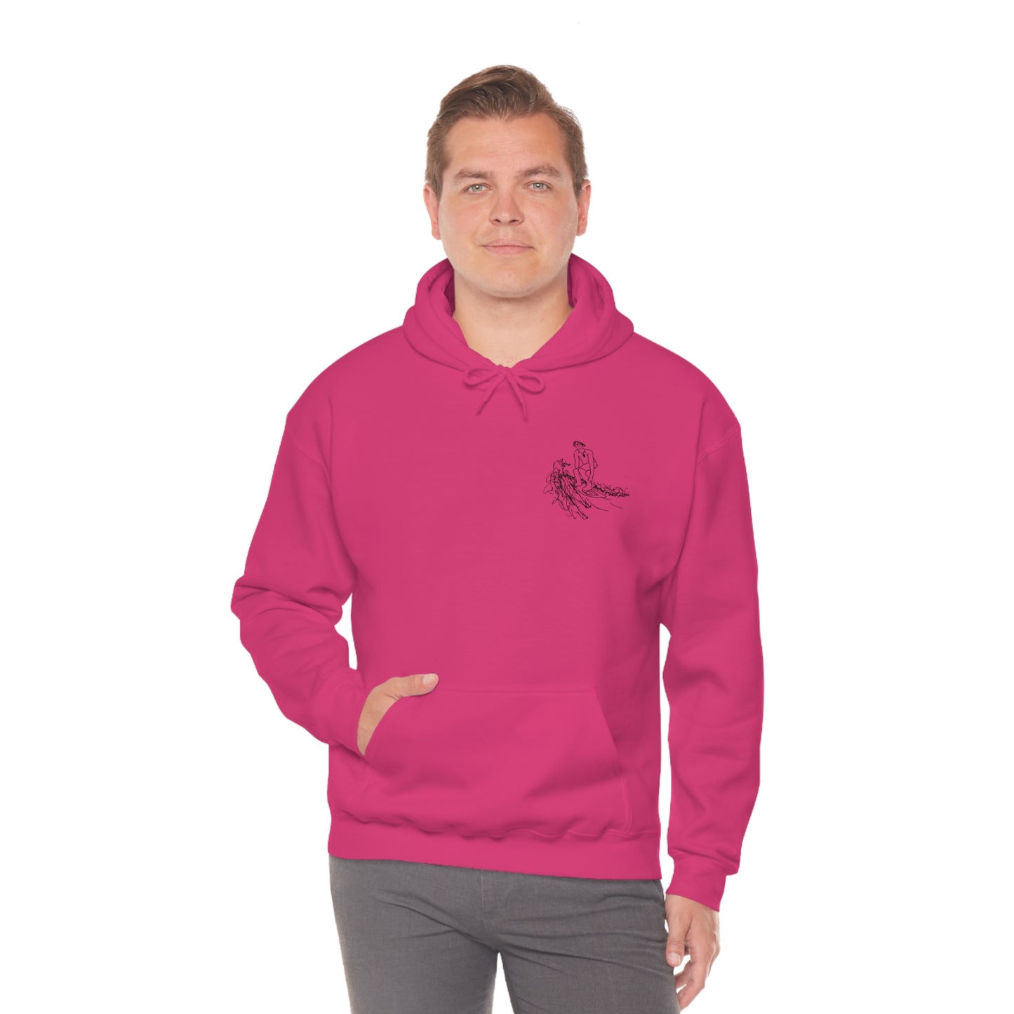Surf Sketch Patch, Malibu Wakesetter - Lac LaBelle Unisex Heavyweight Hooded Sweatshirt