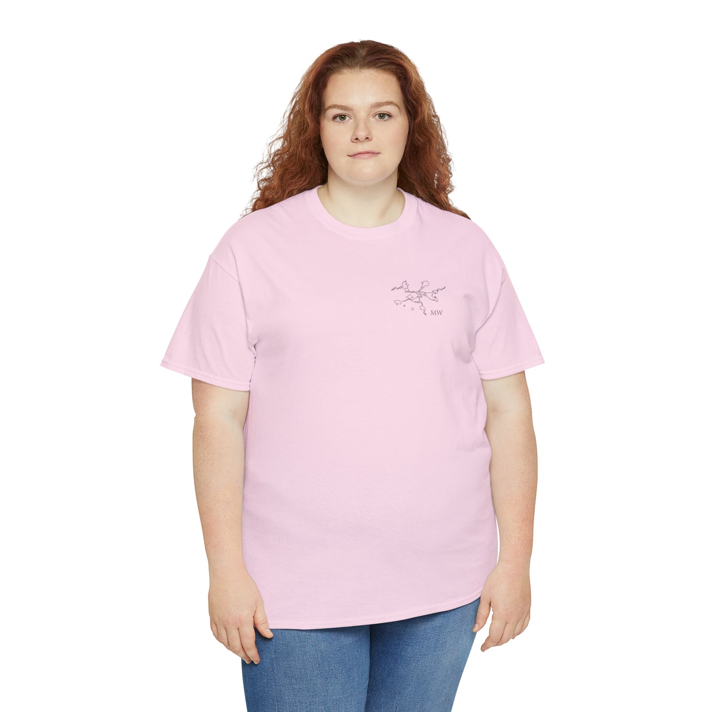 Manitowish Waters Fishing Off Dock - Unisex Heavyweight Short Sleeve Tee