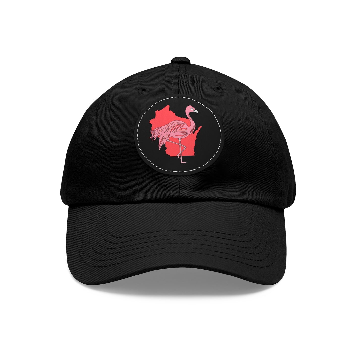 Dad Hat with Leather Patch (Round)