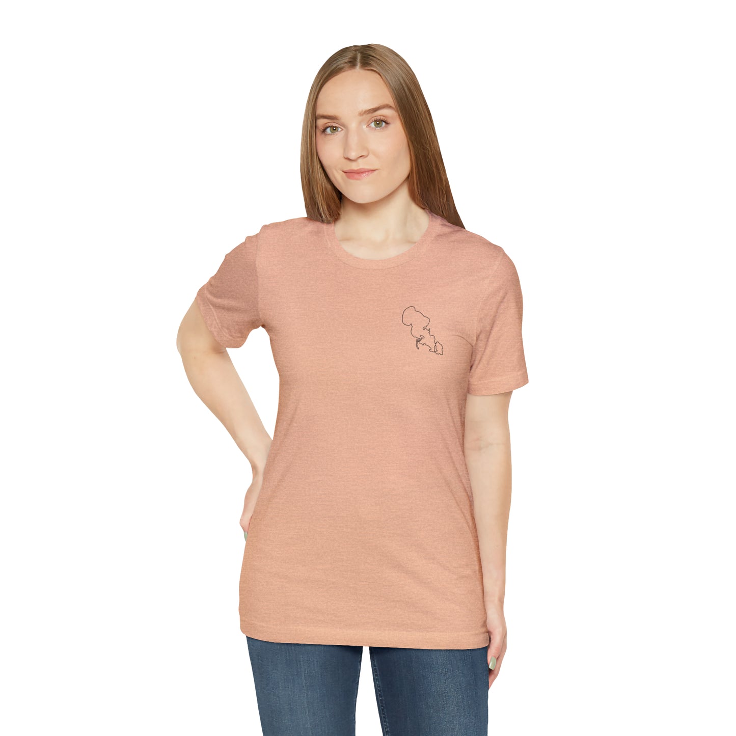 Row Boat Dog Fishing Color - Lac LaBelle Unisex Lightweight Short Sleeve Tee