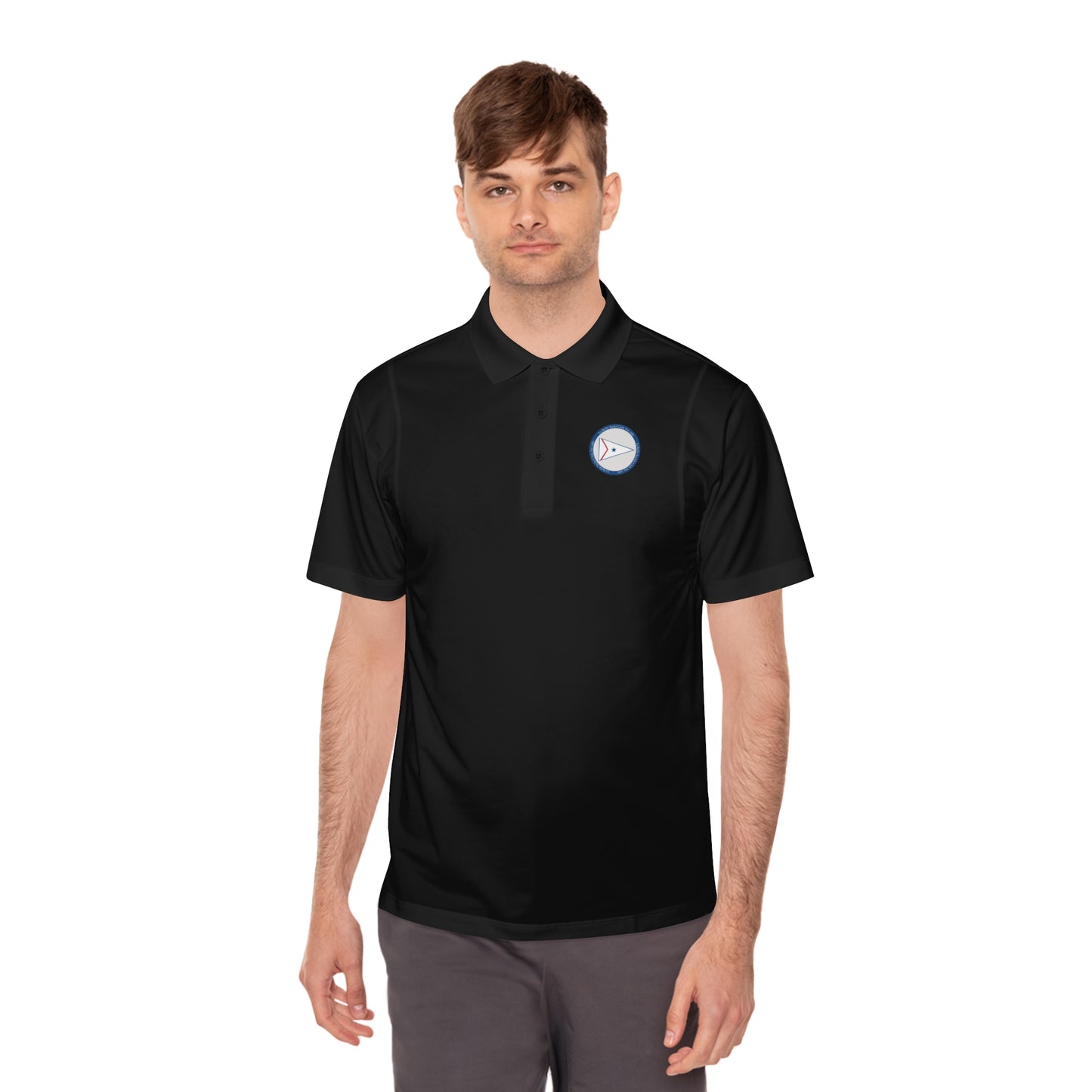 La Belle Yacth Club Logo Circle Patch Men's Sport Polo Shirt