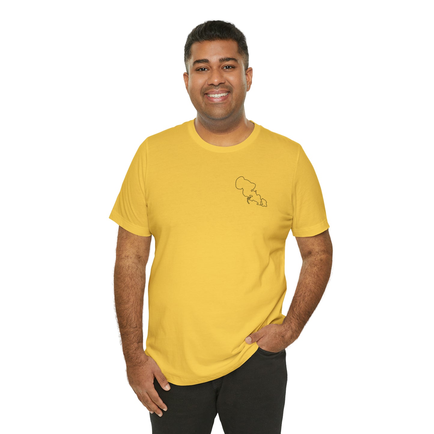 Row Boat Dog Fishing Color - Lac LaBelle Unisex Lightweight Short Sleeve Tee