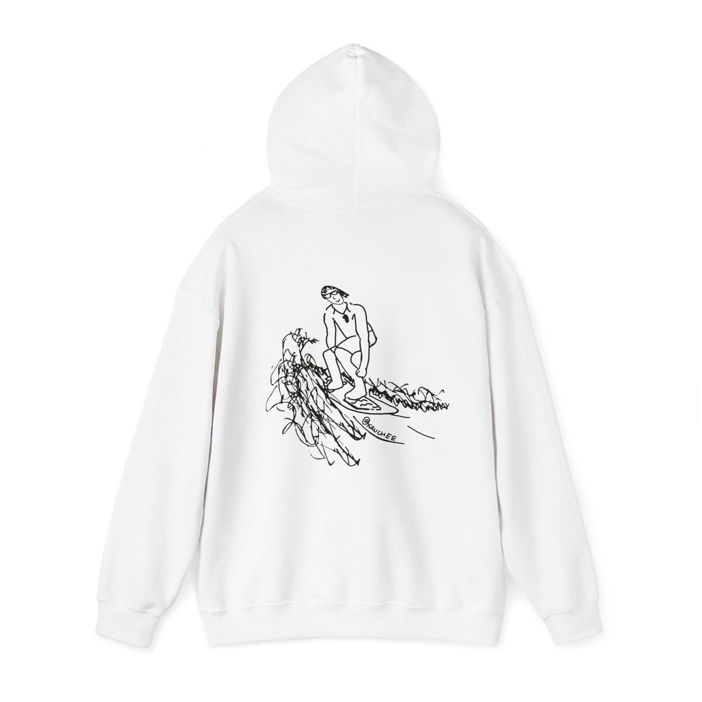 Surfing Sketch (Okauchee Lake) Unisex Heavy Blend Hooded Sweatshirt