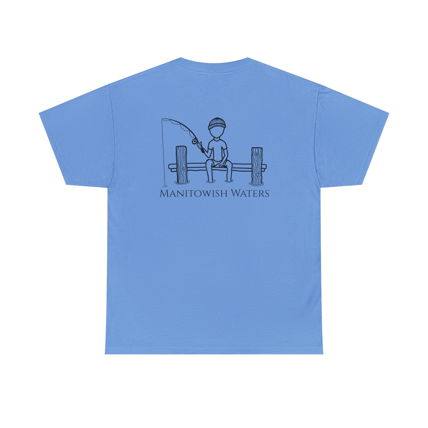 Manitowish Waters Fishing Off Dock - Unisex Heavyweight Short Sleeve Tee
