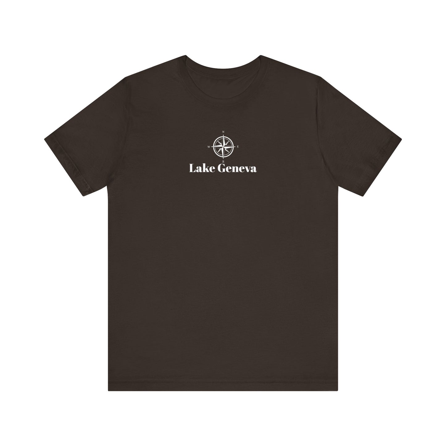 Lake Geneva Compass Rose Unisex Lightweight Short Sleeve Tee