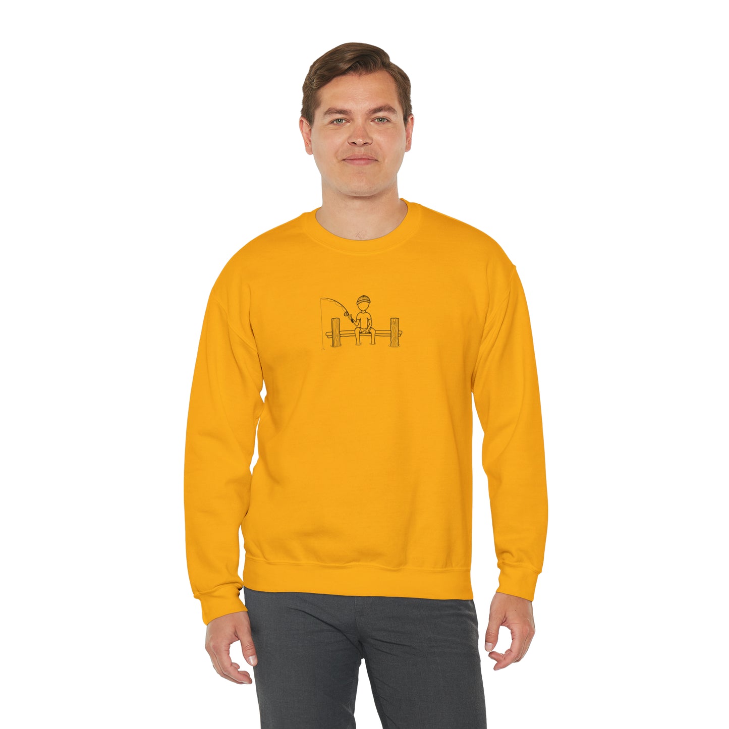 Unisex Heavy Blend Crewneck Sweatshirt - Fishing off Dock
