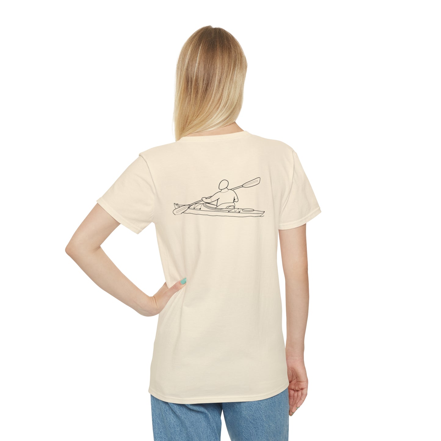 Okauchee Lake, kayak back - Unisex Lightweight short sleeve