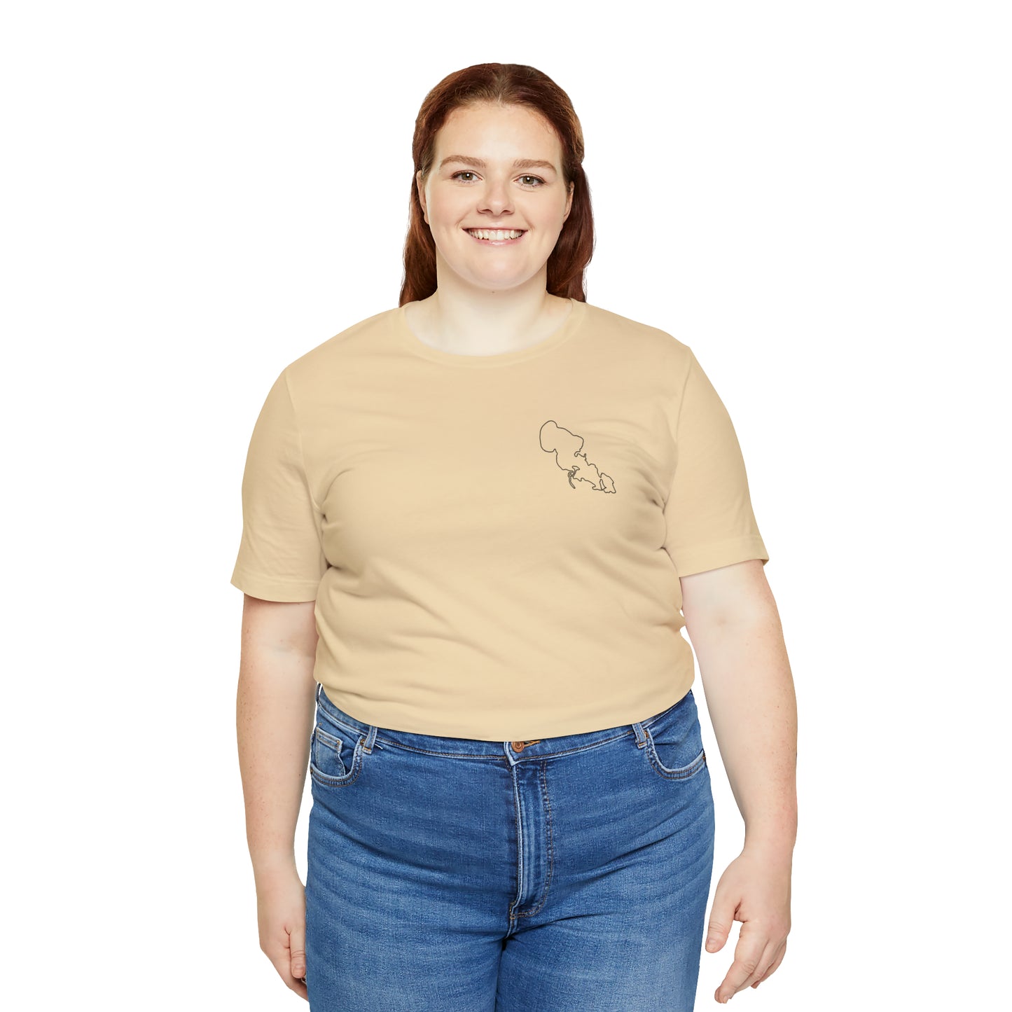 Row Boat Dog Fishing Color - Lac LaBelle Unisex Lightweight Short Sleeve Tee