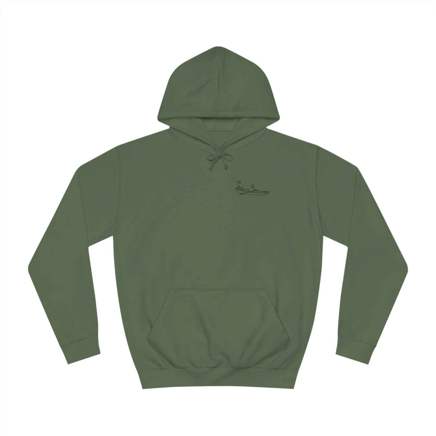 Manitowish Waters Row Boat Dog Fishing Patch - Unisex Hoodie Medium Weight