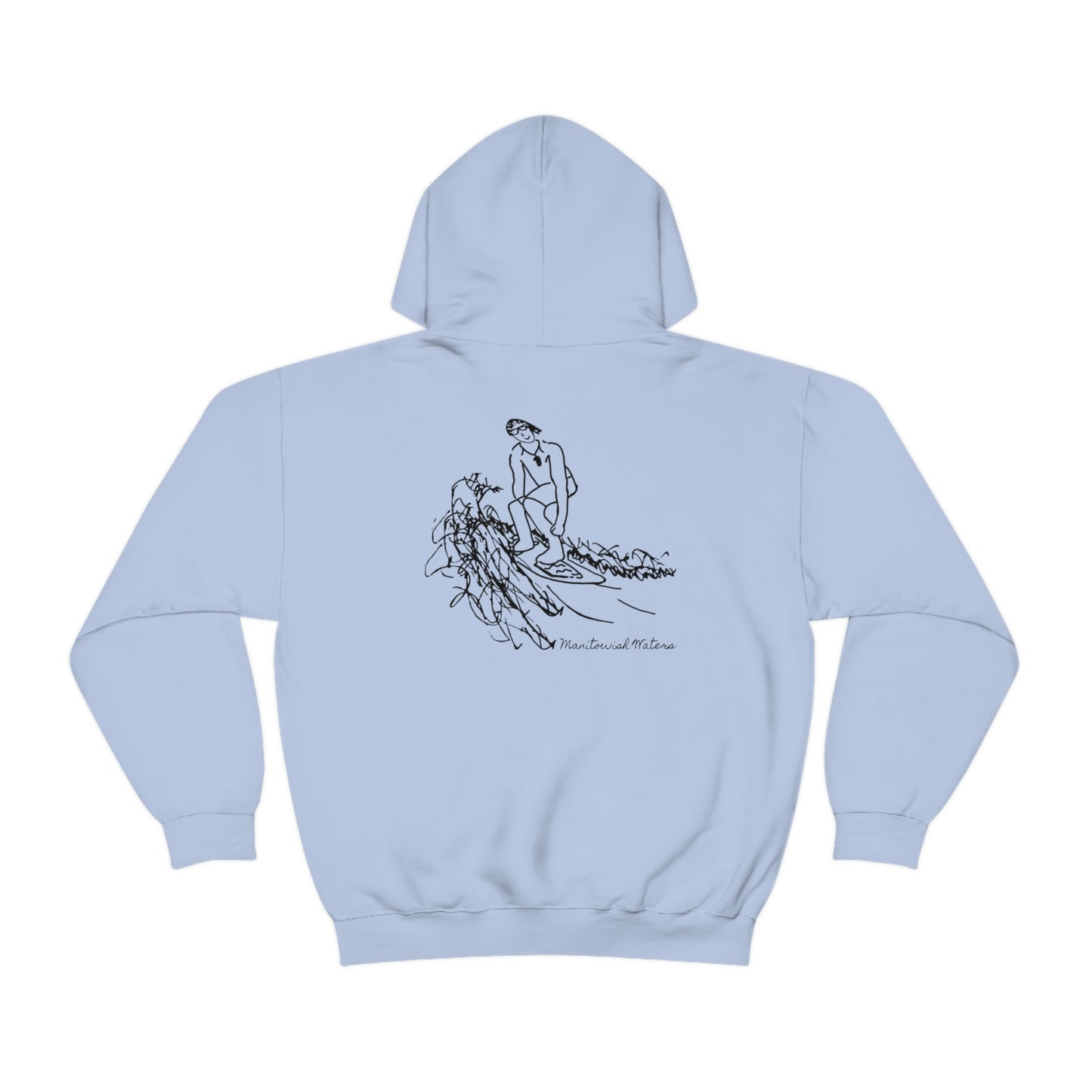 Manitowish Waters Surfing Sketch - Unisex Heavy Blend Hooded Sweatshirt