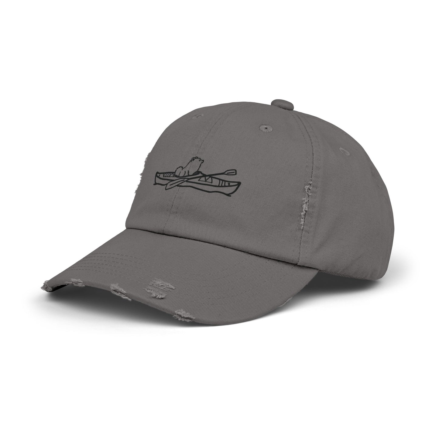Kayak Dog Pomeranian Unisex Distressed Cap