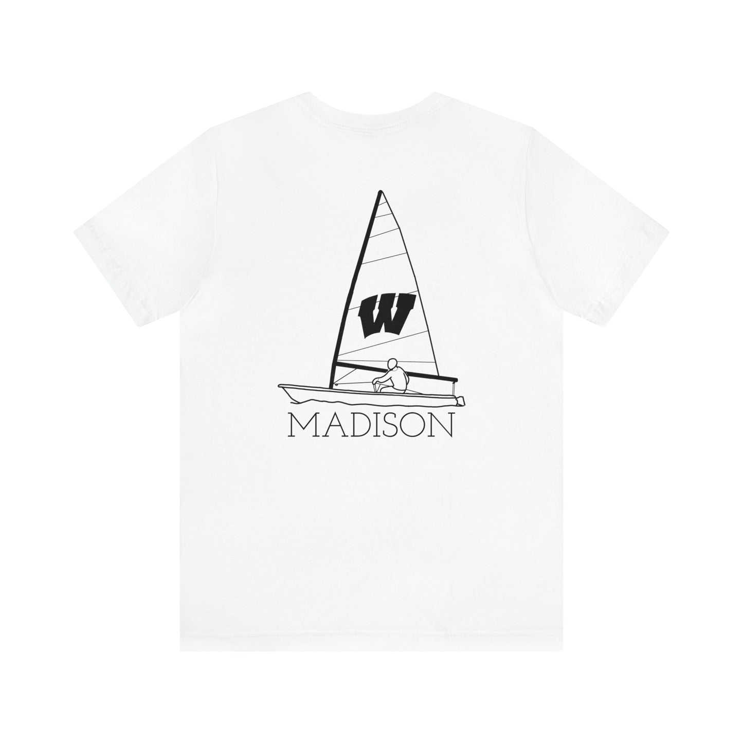Mendota/Monona , sailboat Badger Logo - Bella & Canvas Short Sleeve