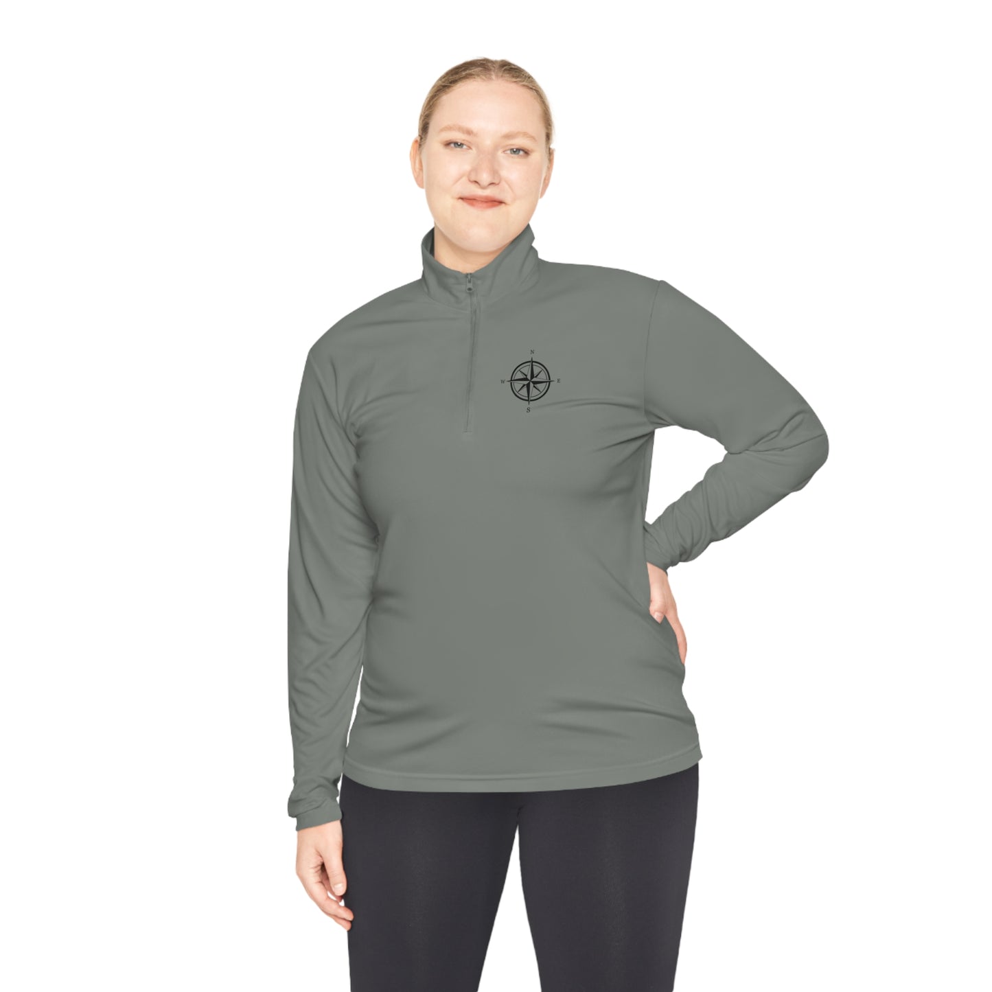 Lake Arbutus Unisex Quarter-Zip - compass rose patch
