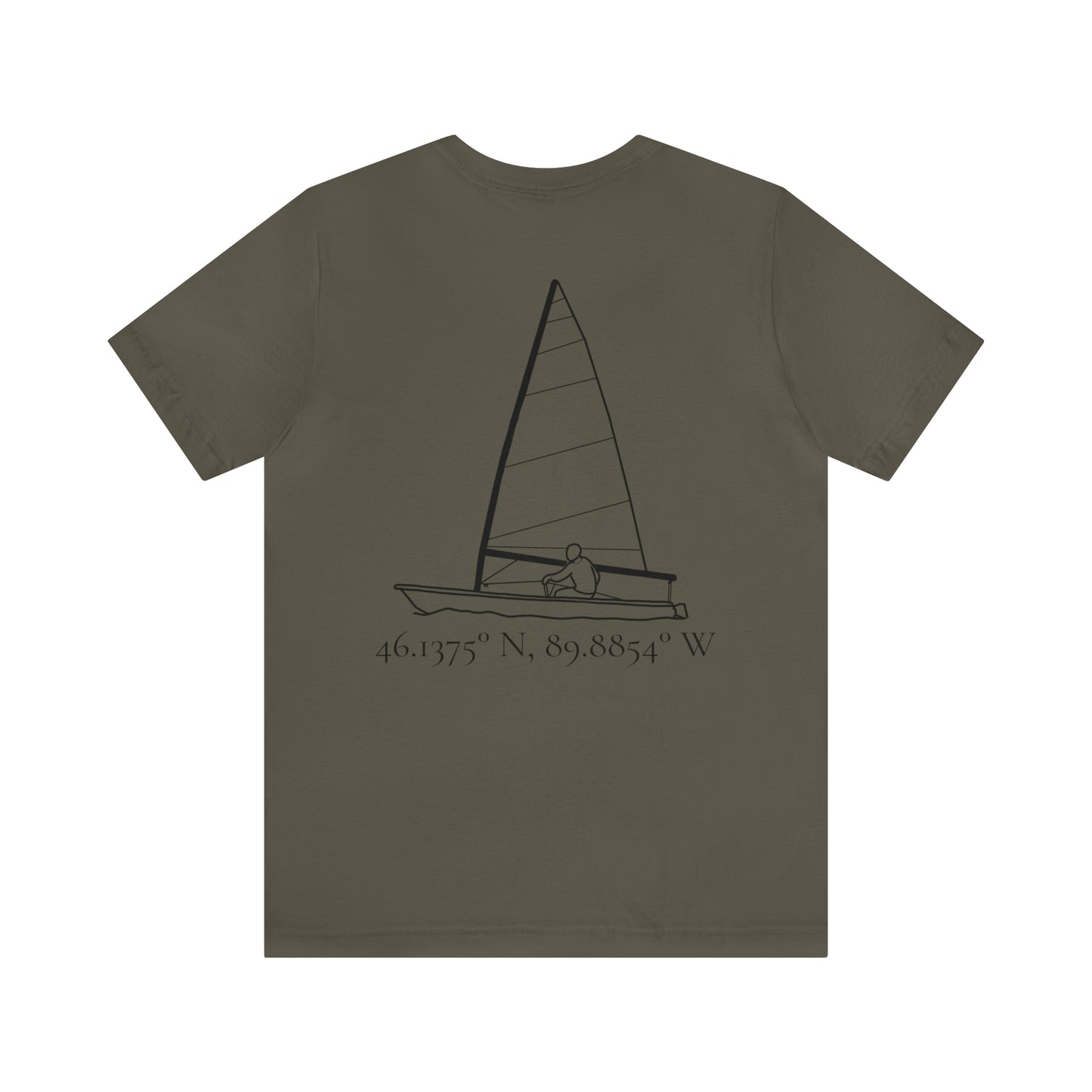 Sailing and Coordinates - Manitowish Waters Unisex Lightweight Short Sleeve Tee