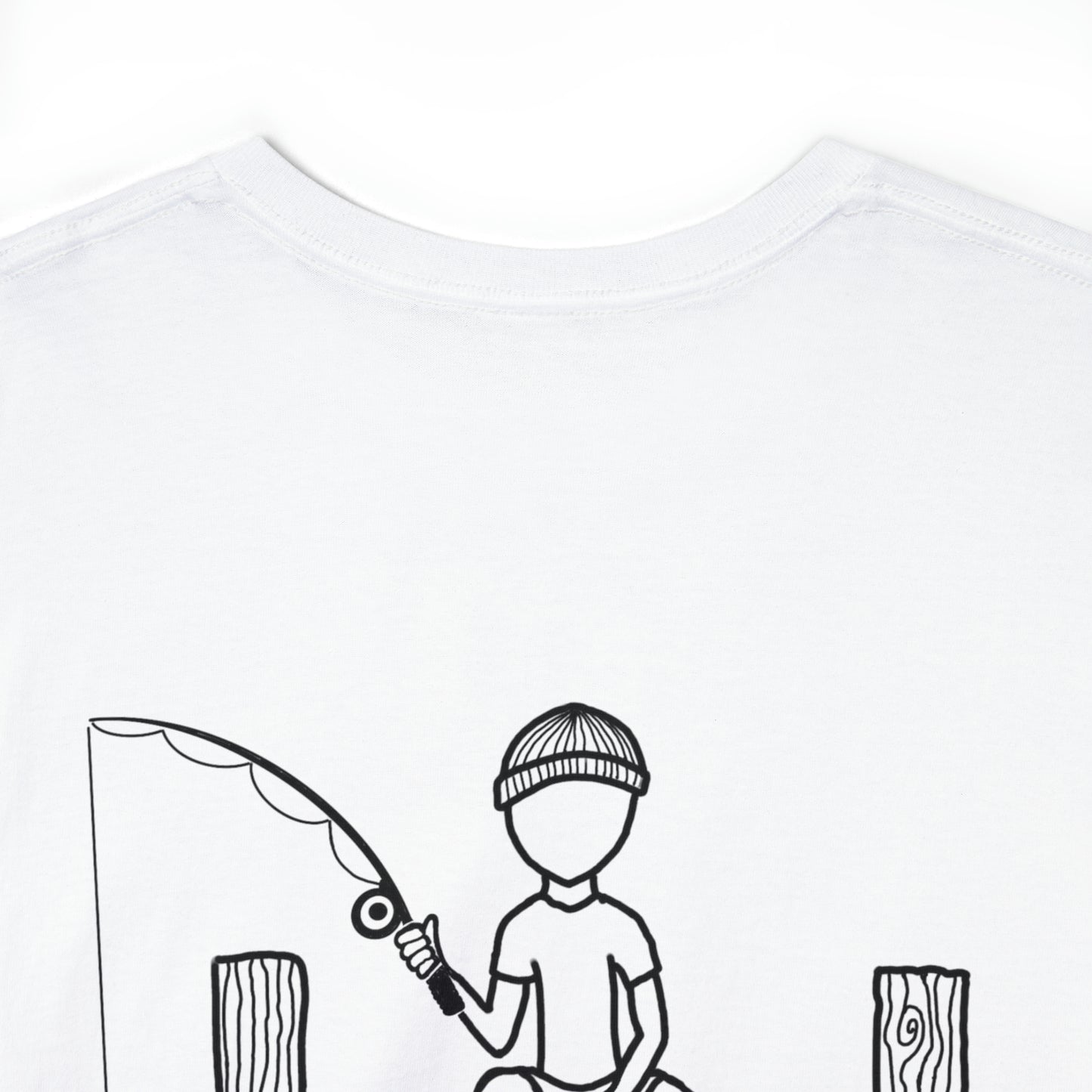 Manitowish Waters Fishing Off Dock - Unisex Heavyweight Short Sleeve Tee