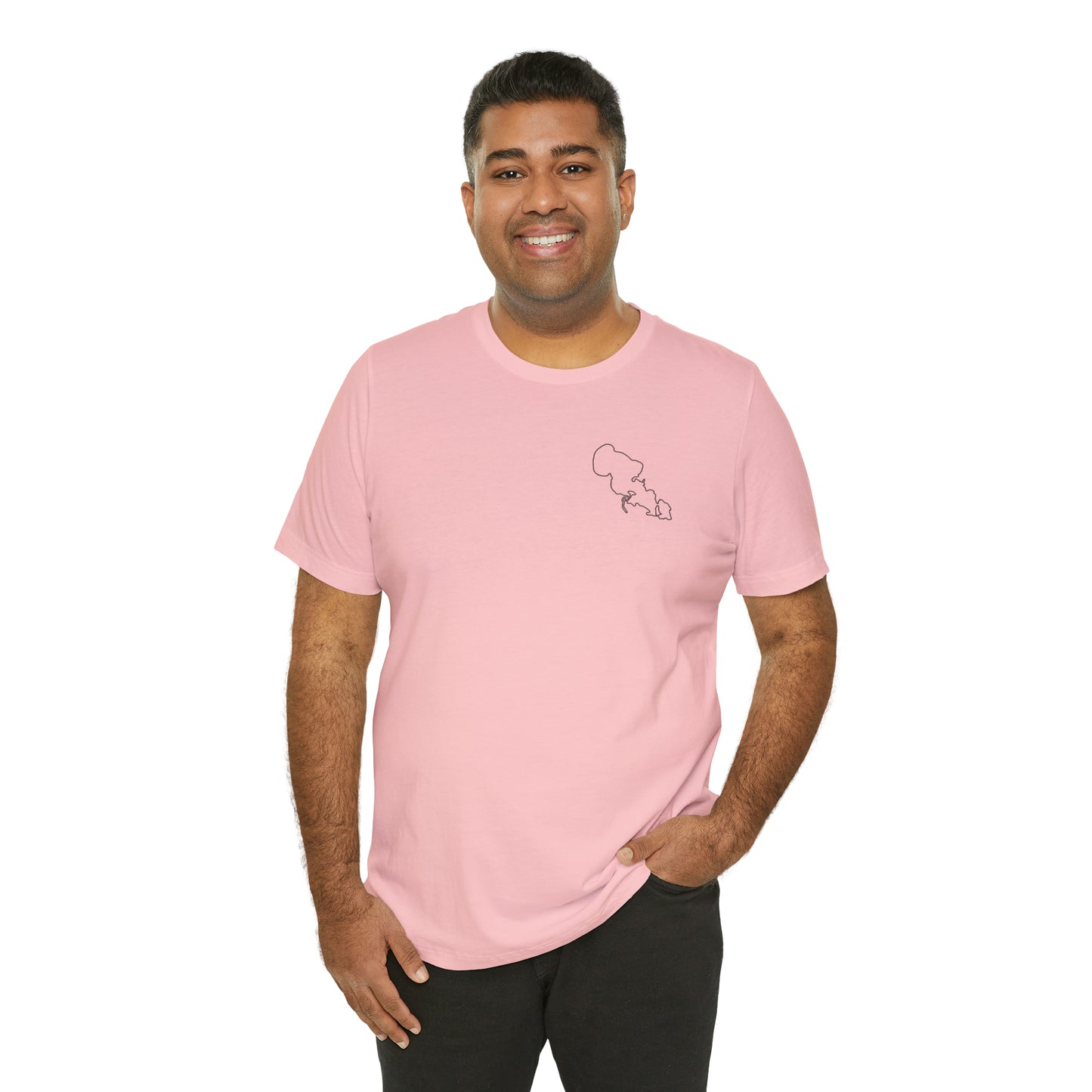 Row Boat Dog Fishing Color - Lac LaBelle Unisex Lightweight Short Sleeve Tee