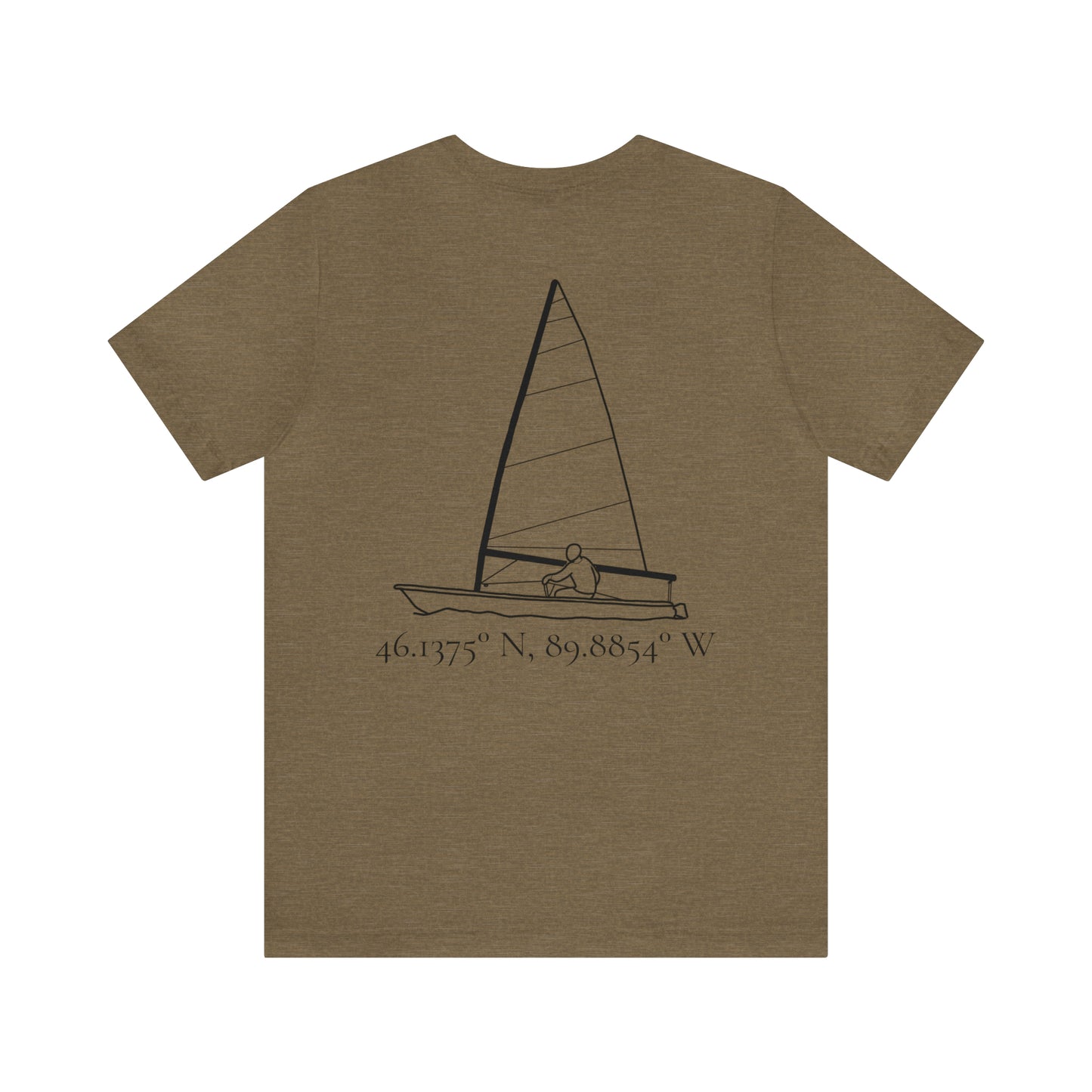 Sailing and Coordinates - Manitowish Waters Unisex Lightweight Short Sleeve Tee
