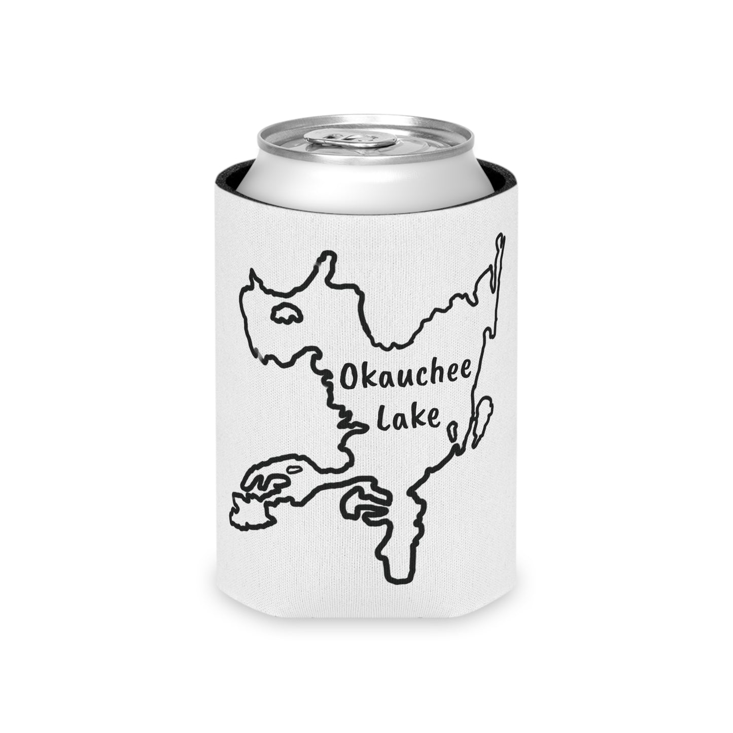 Okauchee Lake Bite or Beer with Golden Retriever Koozie