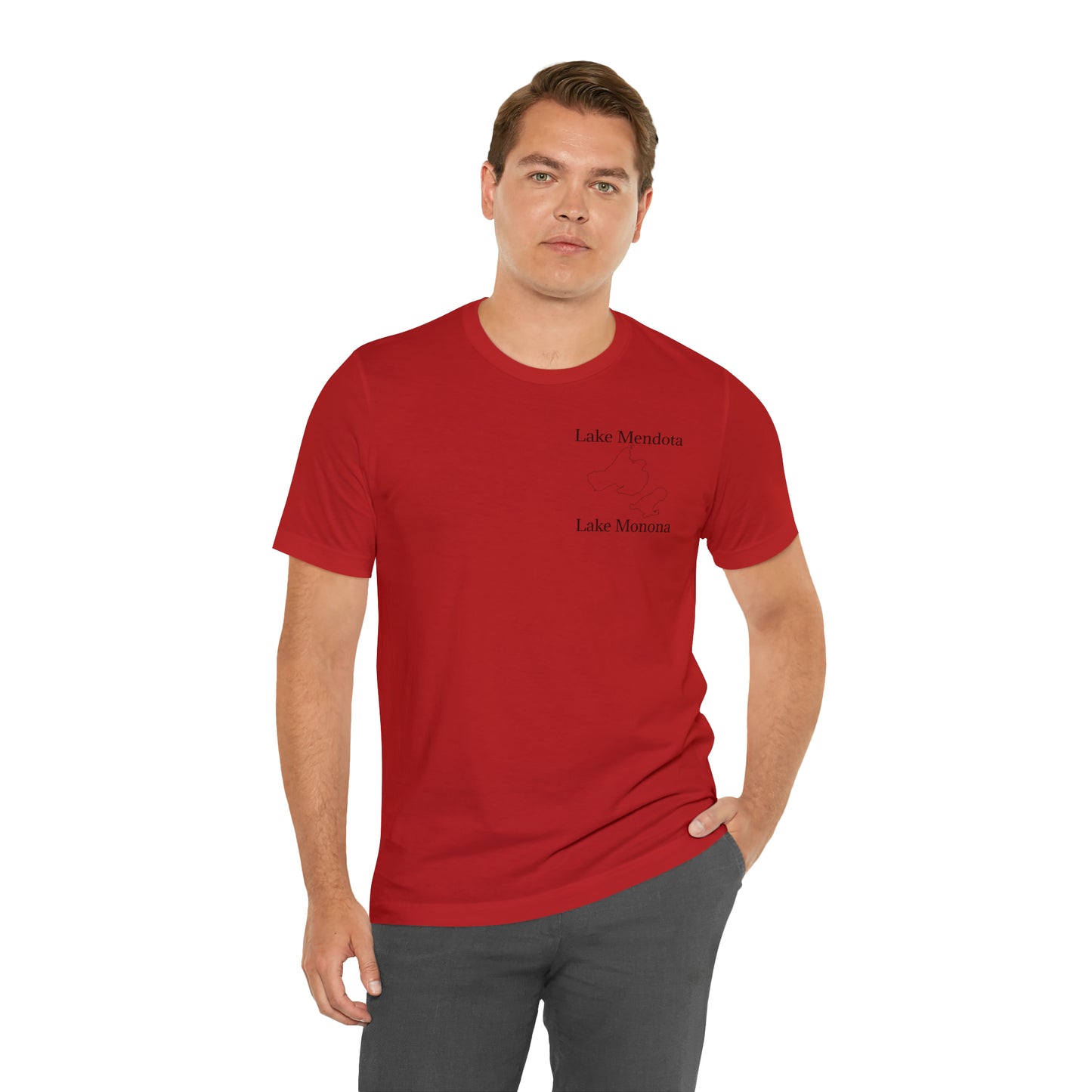 Mendota/Monona , sailboat Badger Logo - Bella & Canvas Short Sleeve