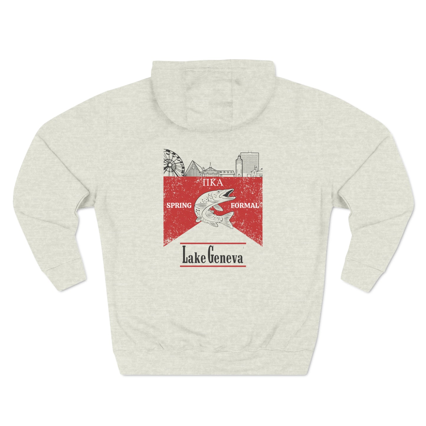 Pike mockup EVEN BOLDER lane seven Three-Panel Fleece Hoodie (grey, light beige, white, pale pink)