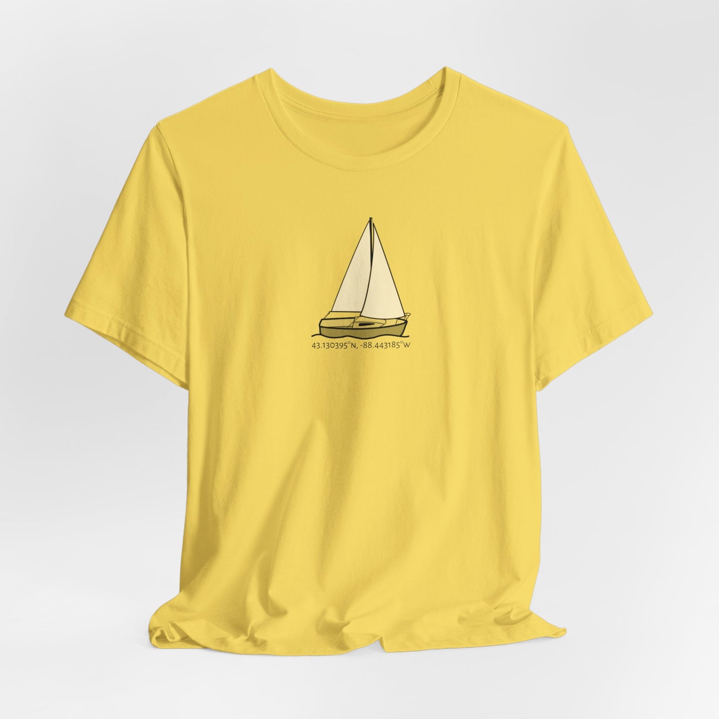 Unisex Lightweight Short Sleeve Tee (Comfort Sailboat Design)