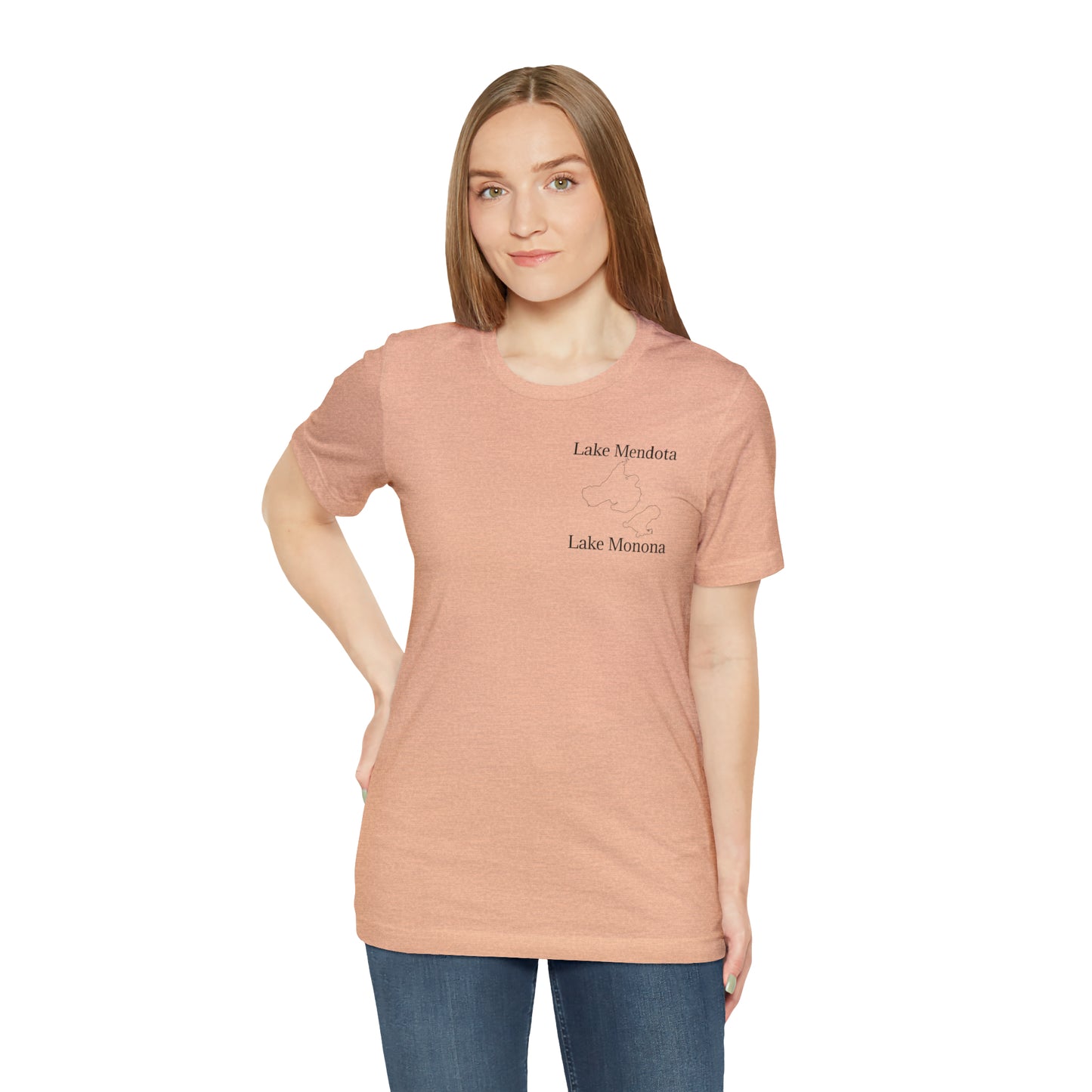 Mendota/Monona , sailboat Badger Logo - Bella & Canvas Short Sleeve