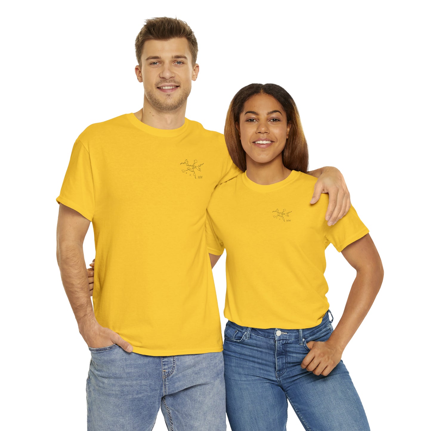 Manitowish Waters Fishing Off Dock - Unisex Heavyweight Short Sleeve Tee