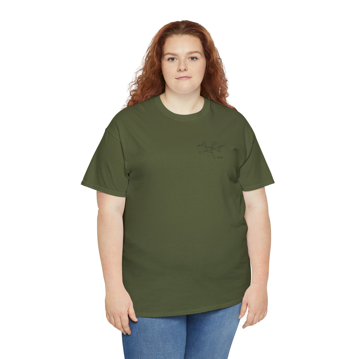 Manitowish Waters Fishing Off Dock - Unisex Heavyweight Short Sleeve Tee