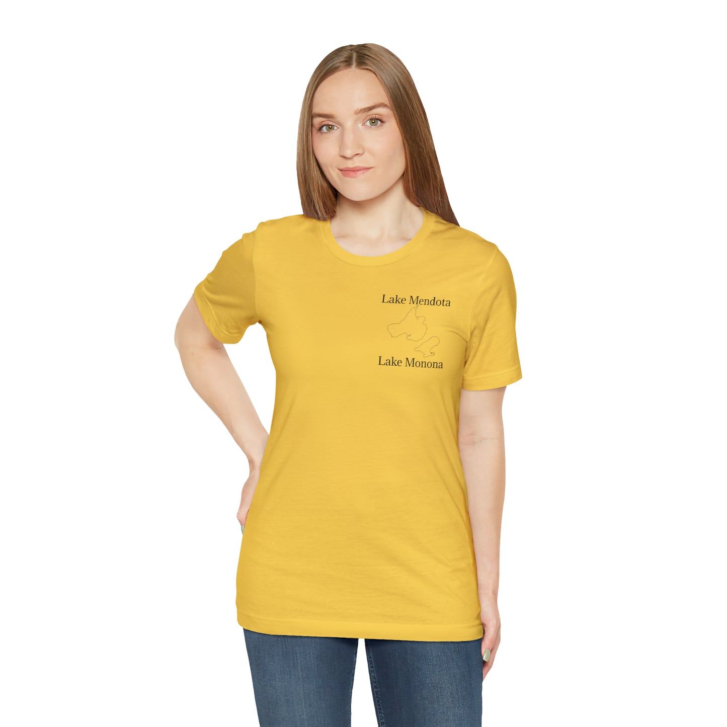 Mendota/Monona , sailboat Badger Logo - Bella & Canvas Short Sleeve