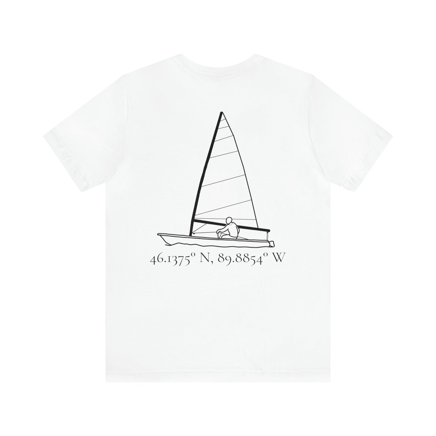 Sailing and Coordinates - Manitowish Waters Unisex Lightweight Short Sleeve Tee