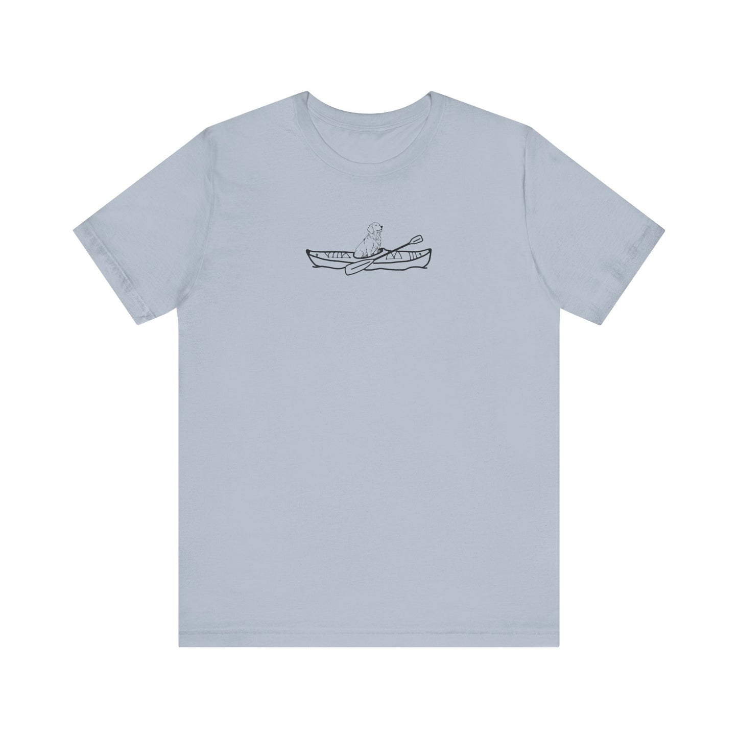 Kayak Dog Golden Retriever Unisex Lightweight Short Sleeve Tee (BC)