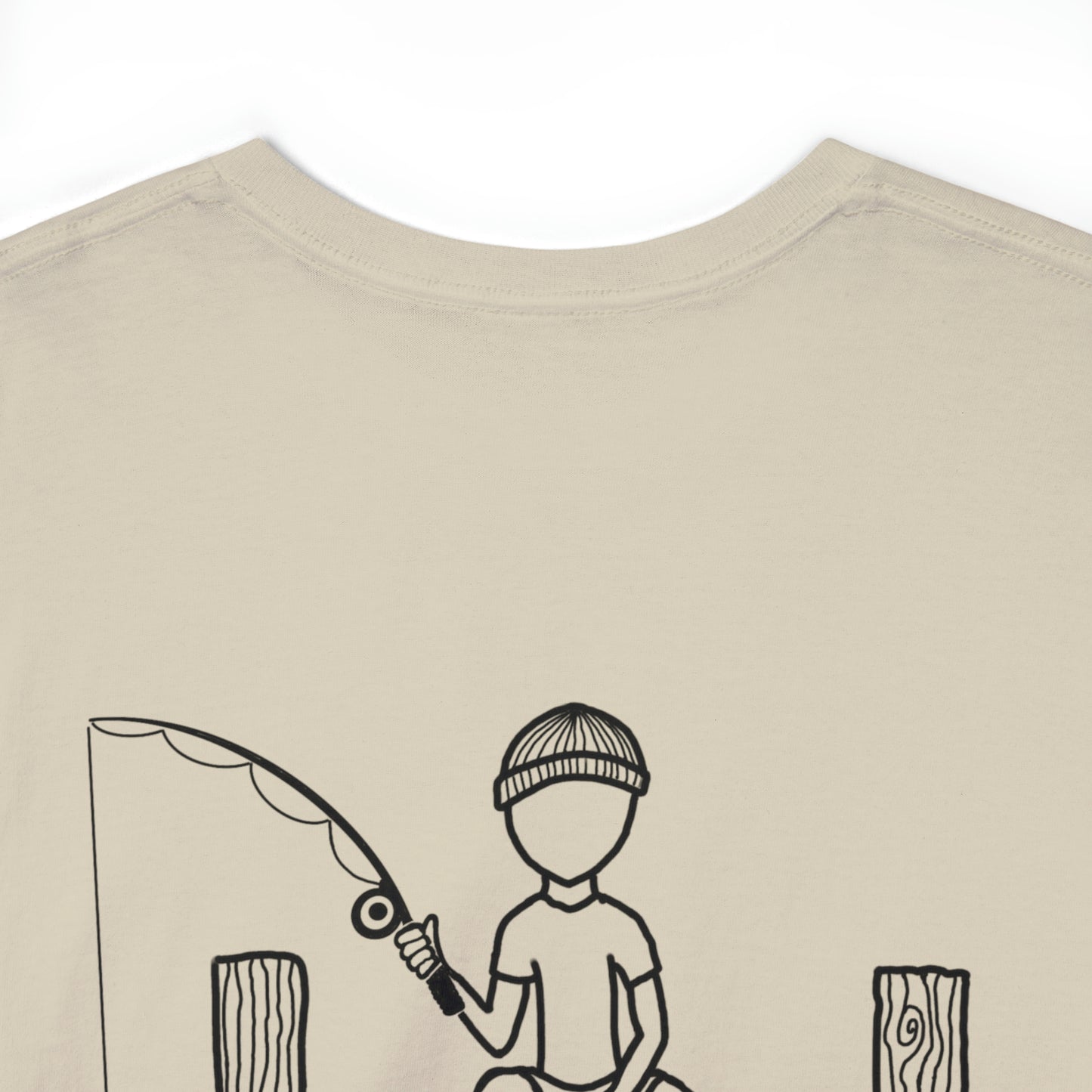 Manitowish Waters Fishing Off Dock - Unisex Heavyweight Short Sleeve Tee