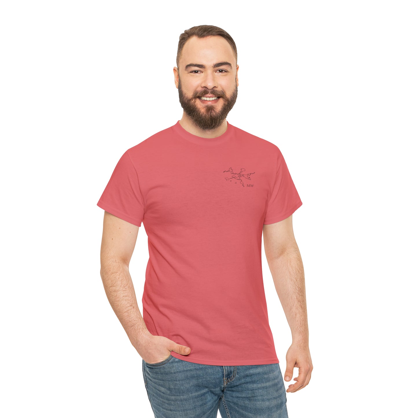 Manitowish Waters Fishing Off Dock - Unisex Heavyweight Short Sleeve Tee