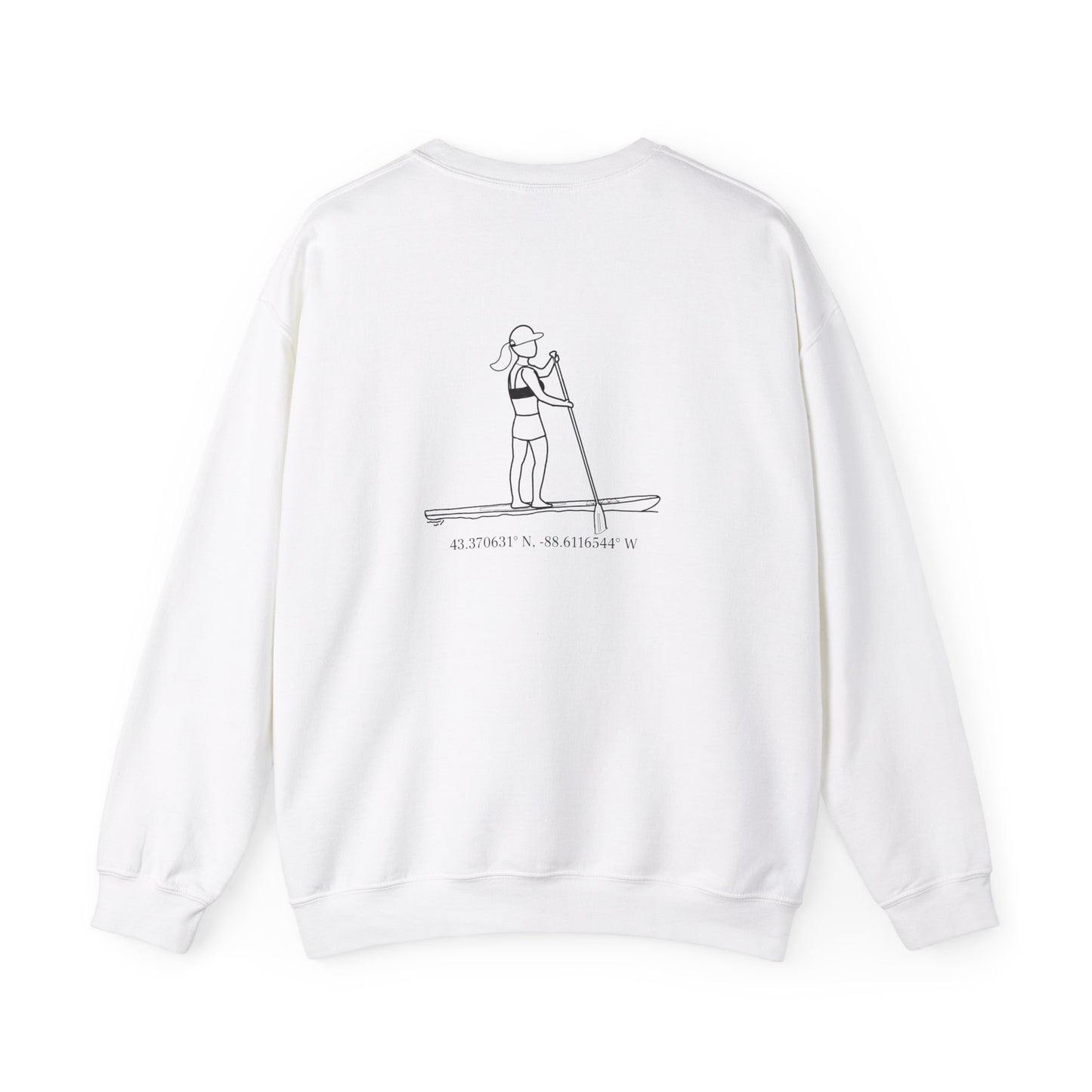Paddle Board Girl - Sinissippi Lake Unisex Heavy Blend™ Crewneck Sweatshirt