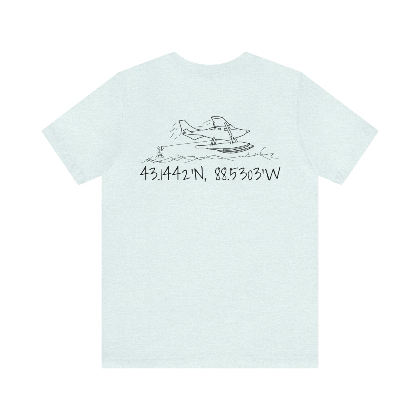 Lac LaBelle, Wakeboard Float Plane - Unisex Lightweight Short Sleeve Tee
