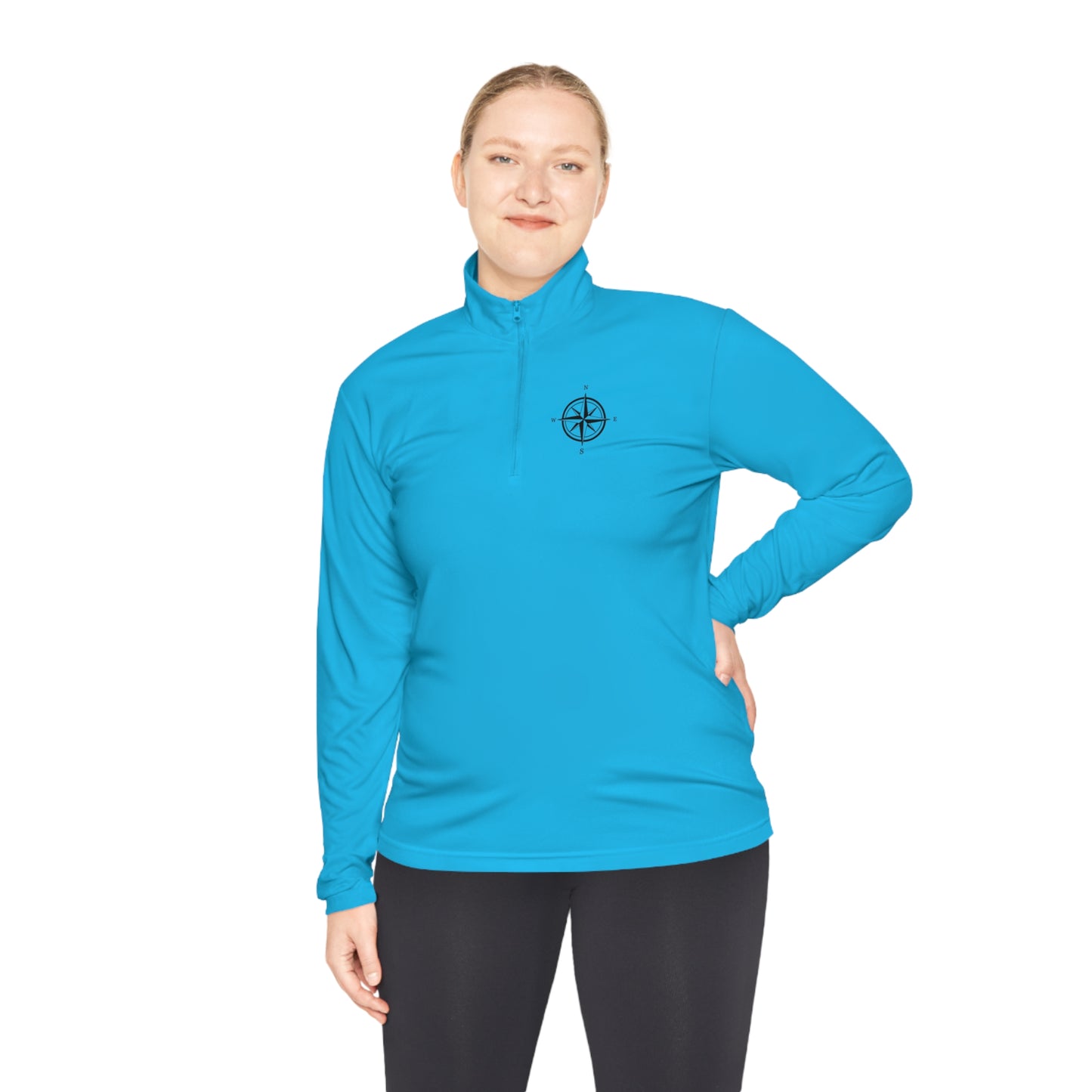 Lake Arbutus Unisex Quarter-Zip - compass rose patch