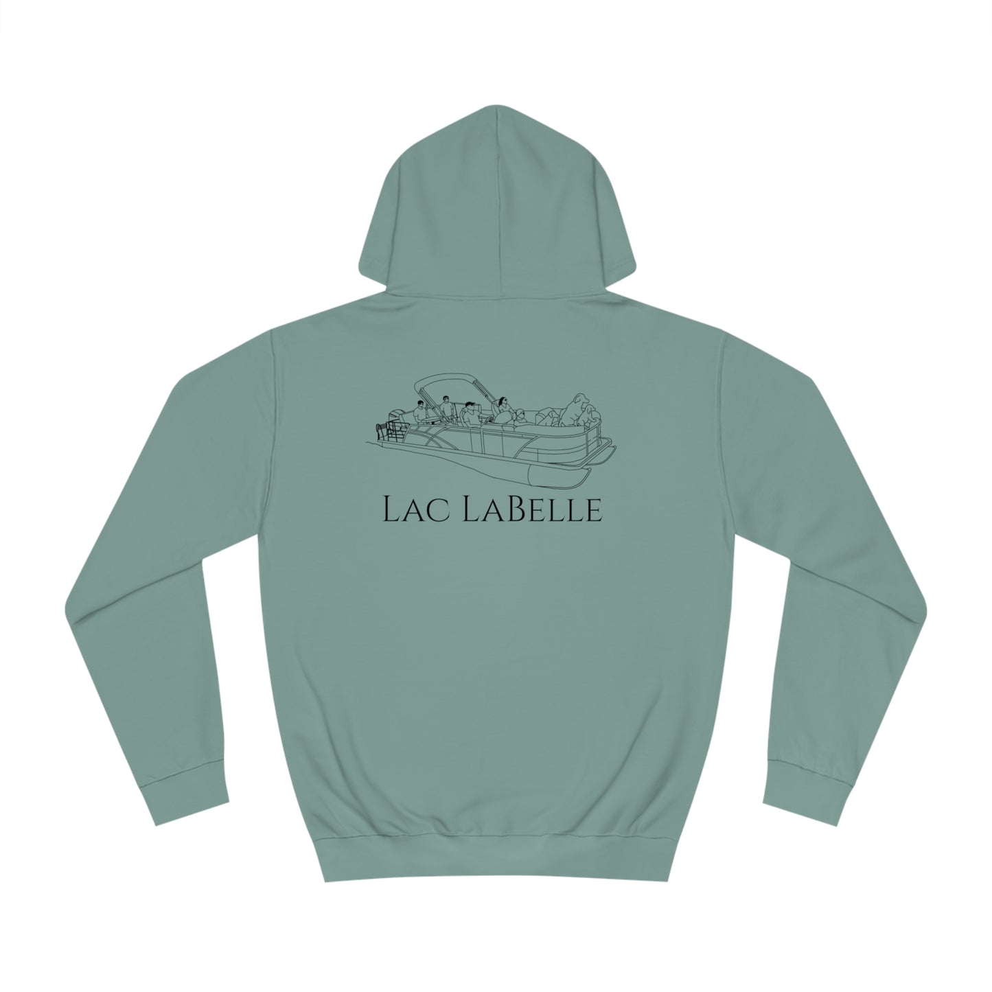 Pontoon Boat Family With Dogs - Lac LaBelle Unisex Hoodie Medium Weight