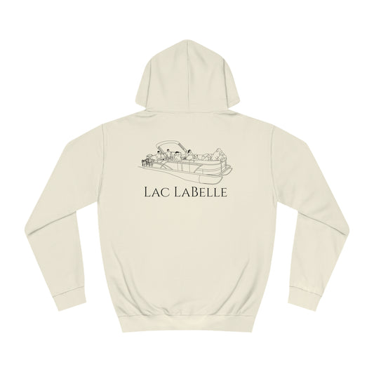 Pontoon Boat Family With Dogs - Lac LaBelle Unisex Hoodie Medium Weight