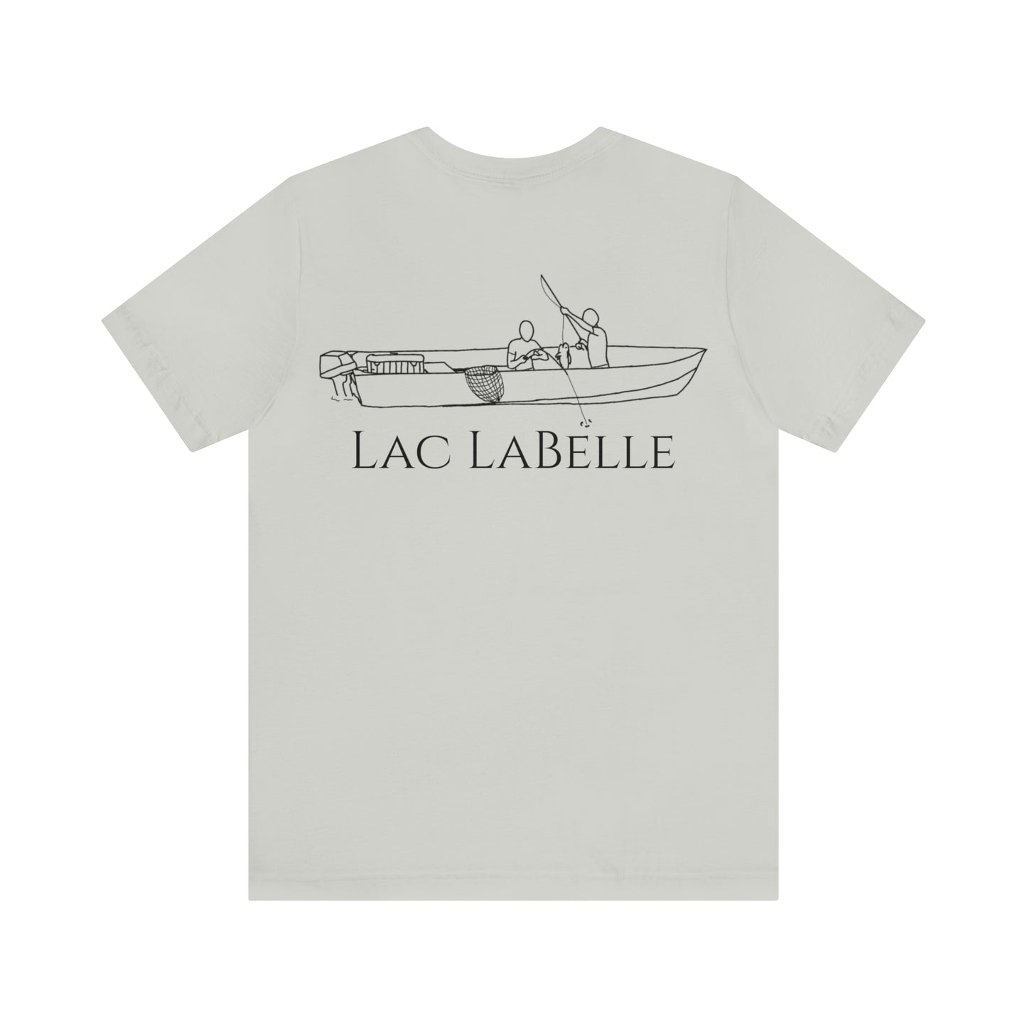 Lac LaBelle, 2 Guys Fishing - Unisex Lightweight Short Sleeve Tee