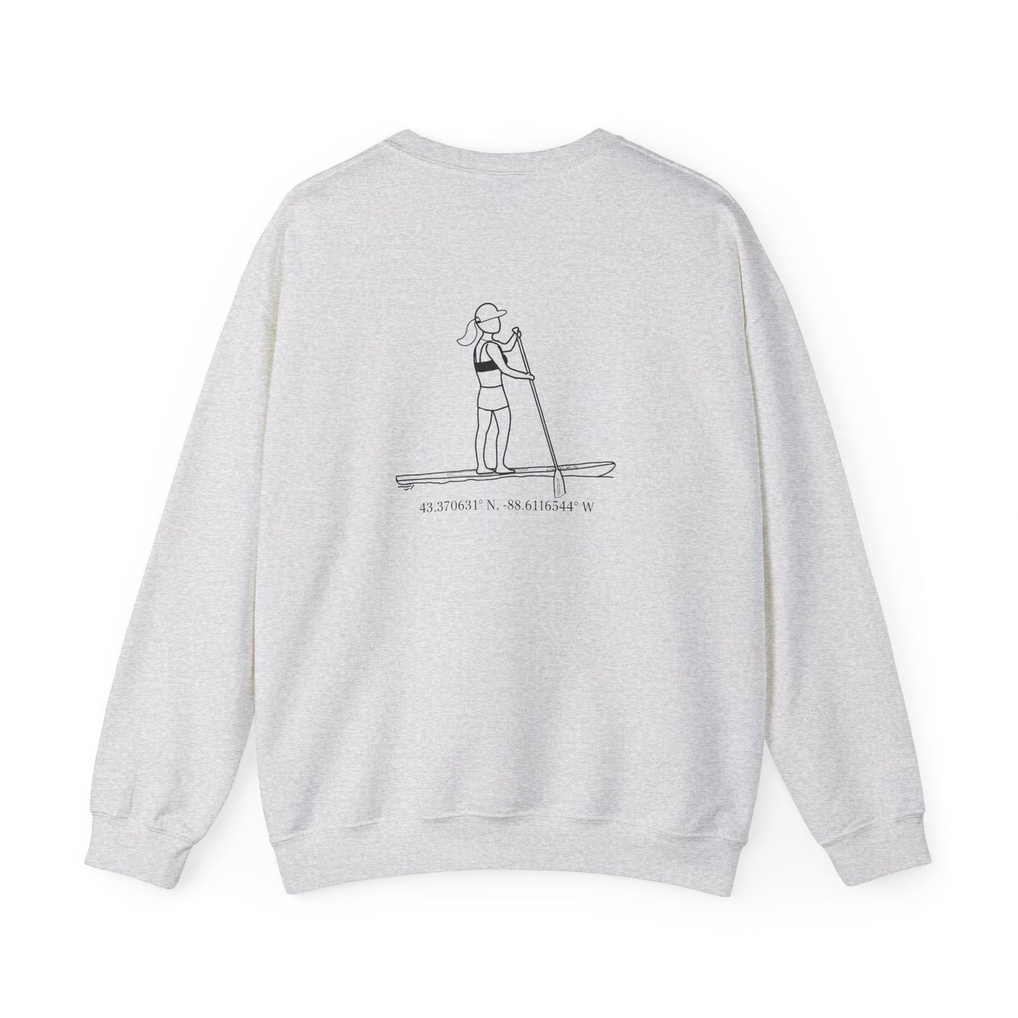 Paddle Board Girl - Sinissippi Lake Unisex Heavy Blend™ Crewneck Sweatshirt