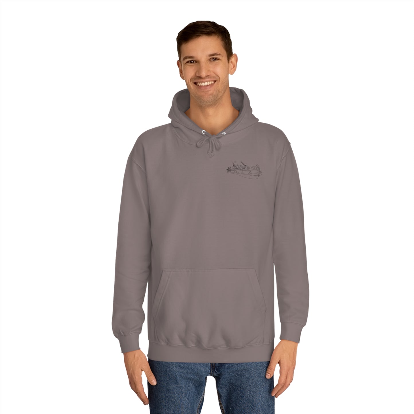 Manitowish Waters Pontoon Boat Family Front Patch - Unisex Hoodie Medium Weight