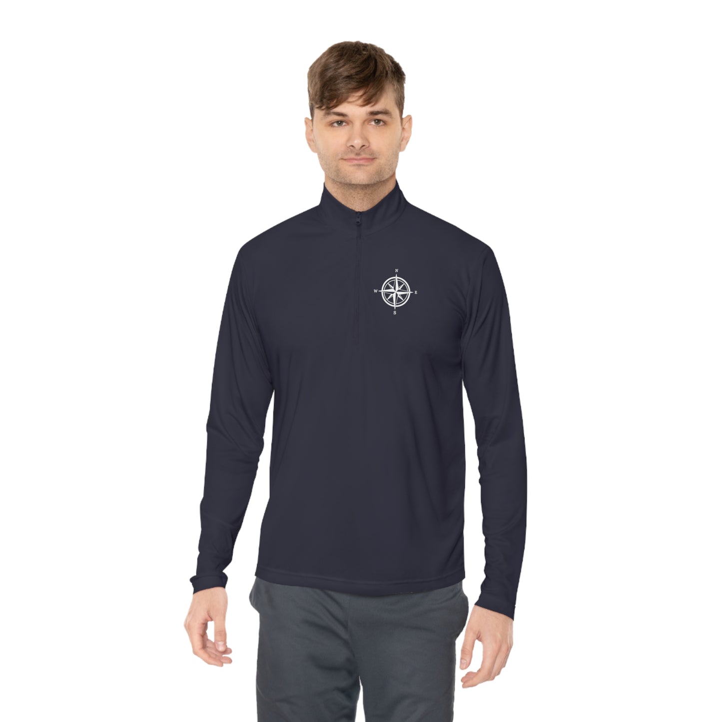 Unisex Quarter-Zip (Compass Rose Patch Design)