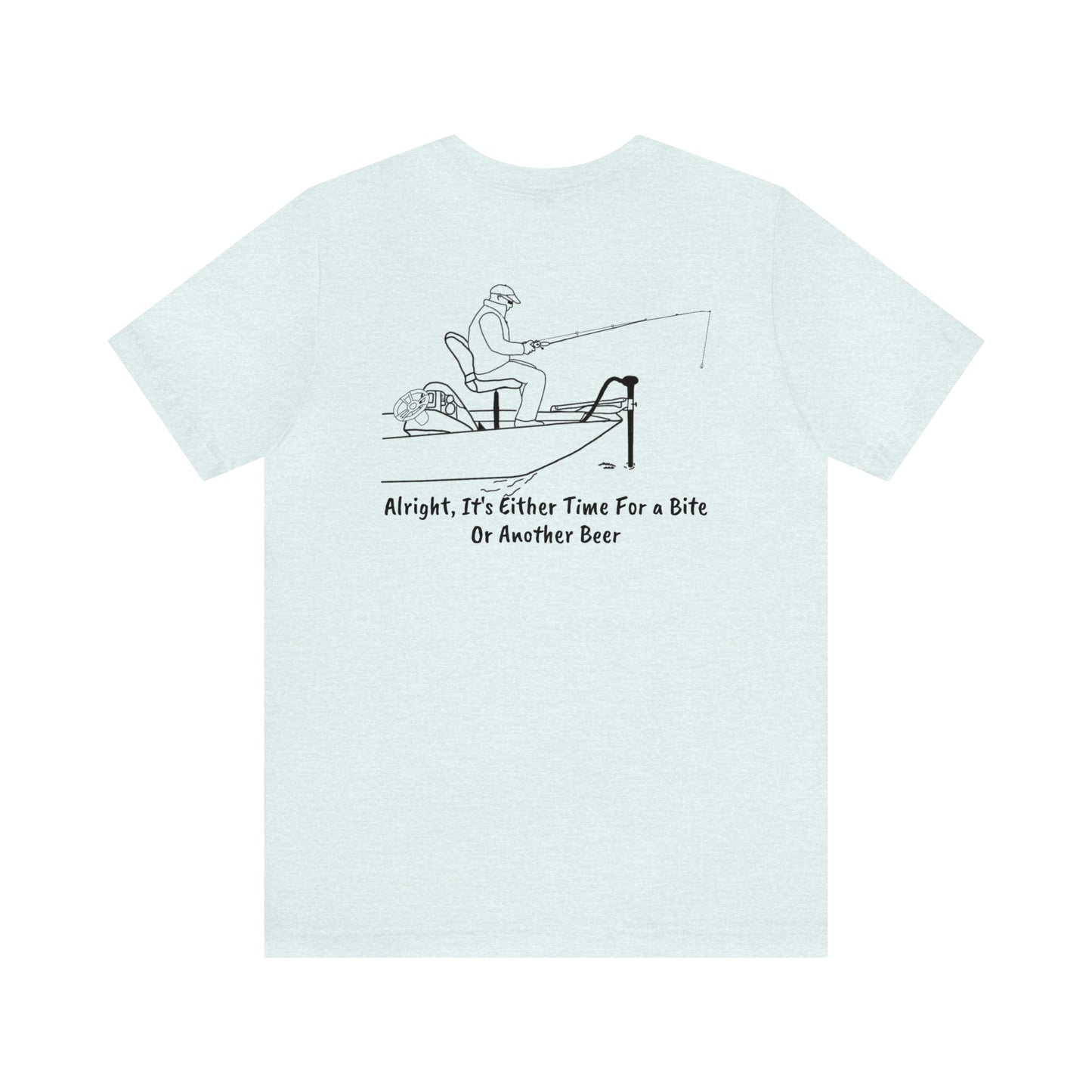 Trolling Motor Fishing Bite or Beer - Lac LaBelle Unisex Lightweight Short Sleeve Tee