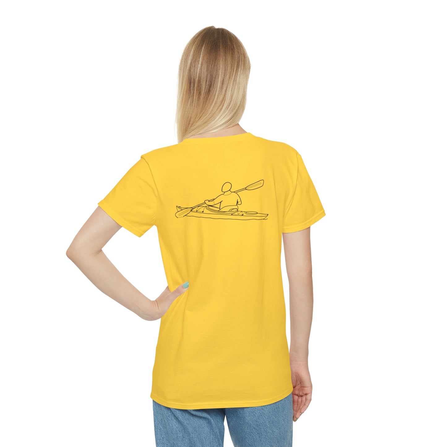 Okauchee Lake, kayak back - Unisex Lightweight short sleeve