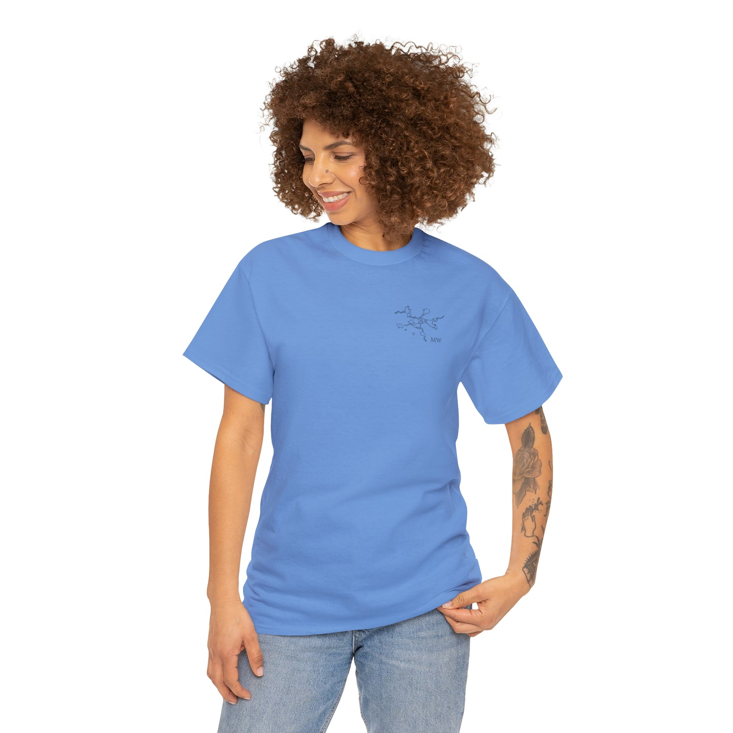 Manitowish Waters Fishing Off Dock - Unisex Heavyweight Short Sleeve Tee