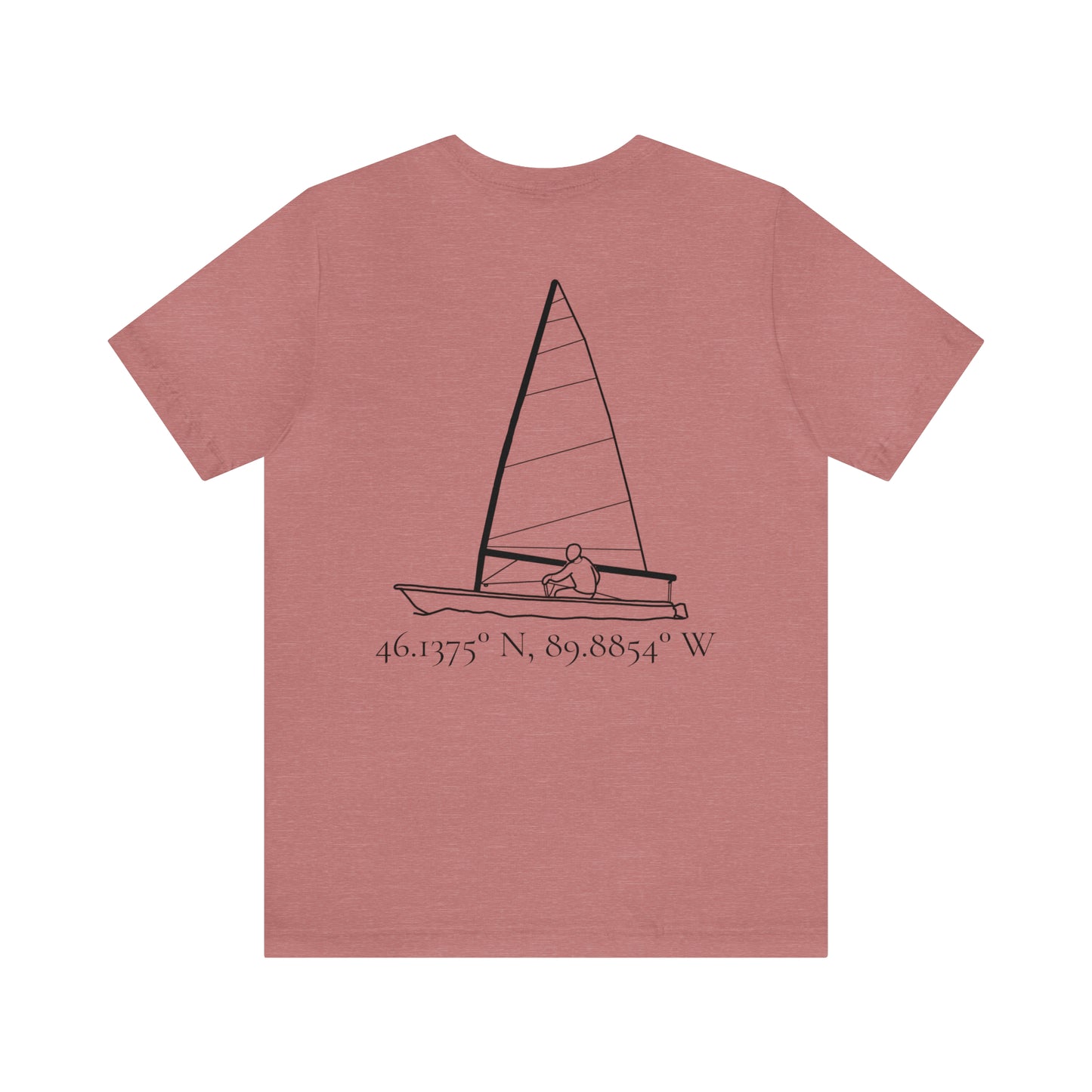 Sailing and Coordinates - Manitowish Waters Unisex Lightweight Short Sleeve Tee