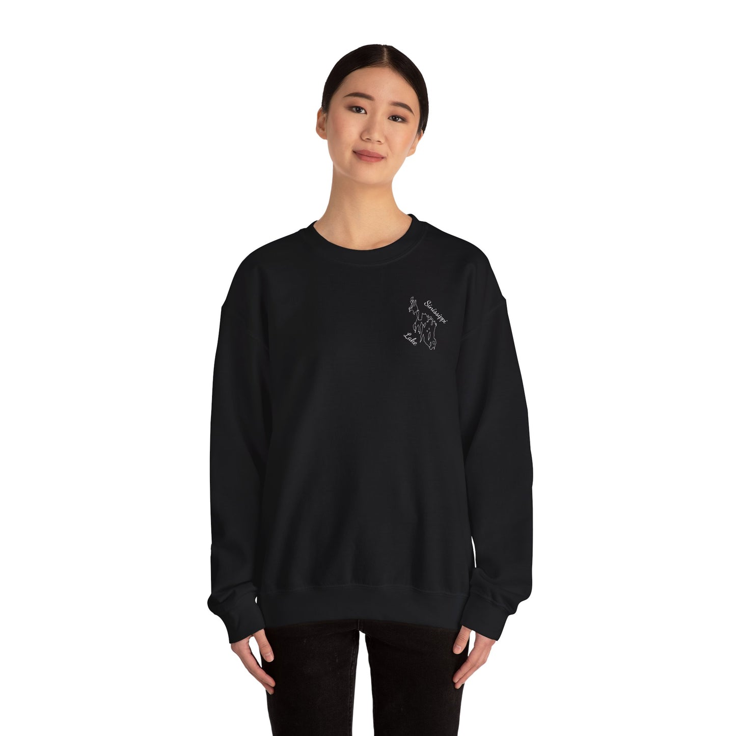 Paddle Board Girl - Sinissippi Lake Unisex Heavy Blend™ Crewneck Sweatshirt