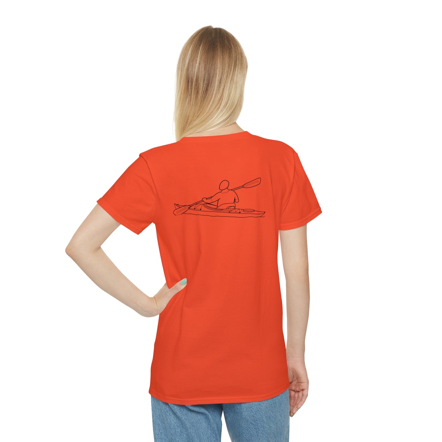 Okauchee Lake, kayak back - Unisex Lightweight short sleeve
