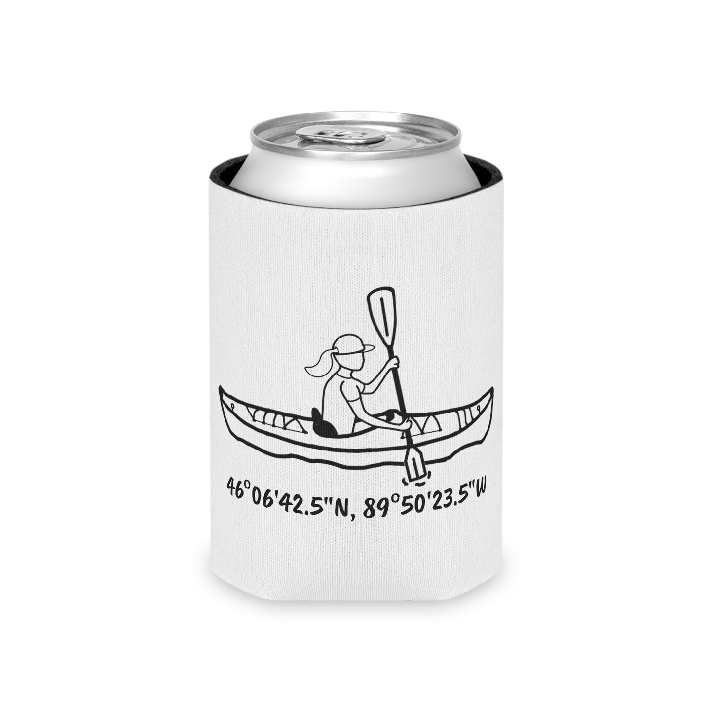 Manitowish Waters Kayak Girl Can Koozie
