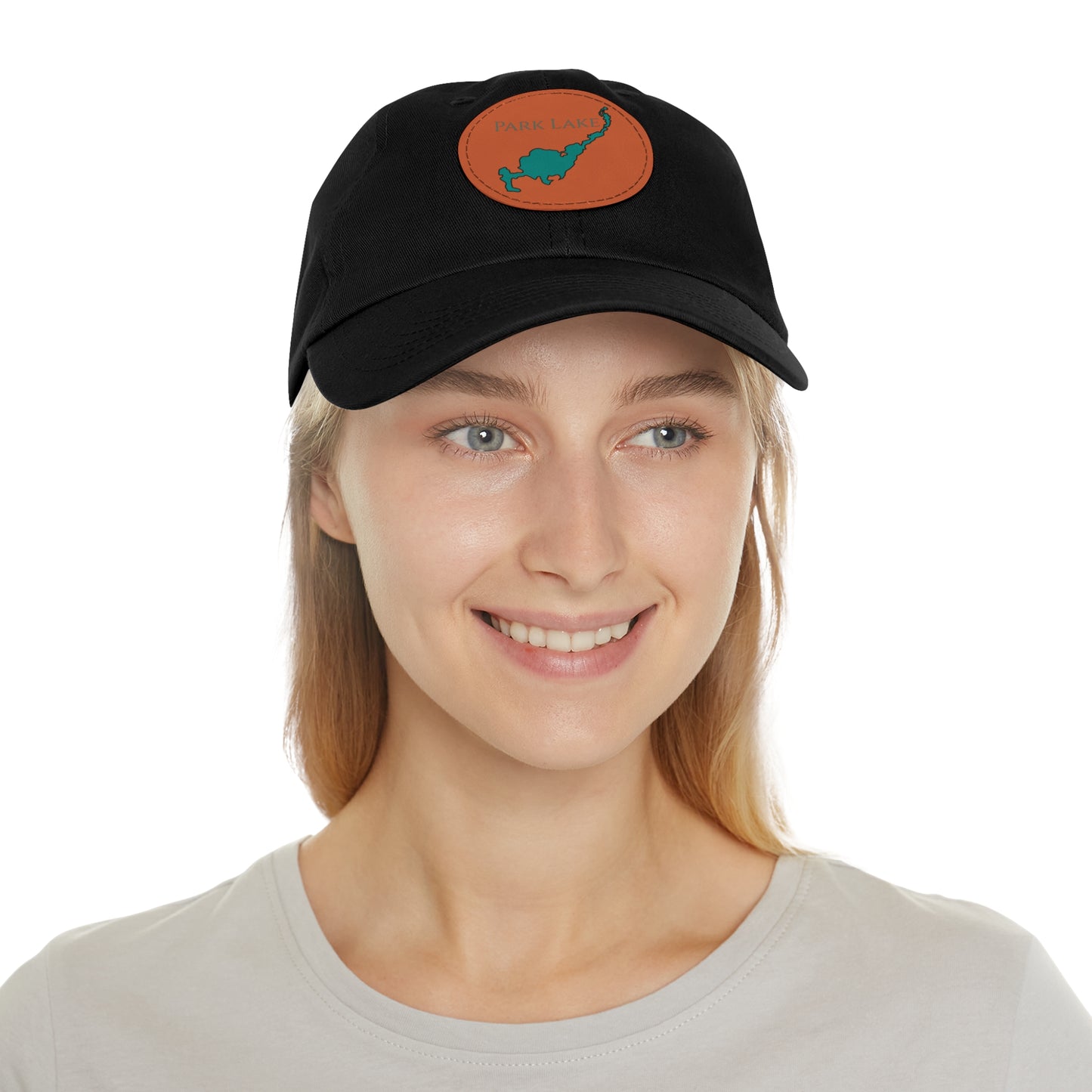 Park Lake Embroidered Hat with Leather Patch